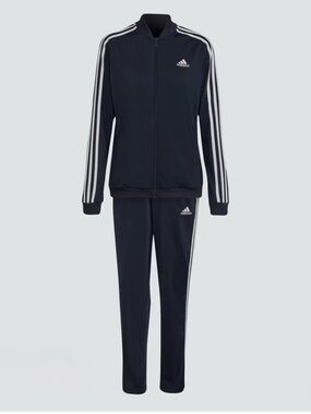 Adidas Essential Navy and White 3-Stripe Track Jacket & Pants Set